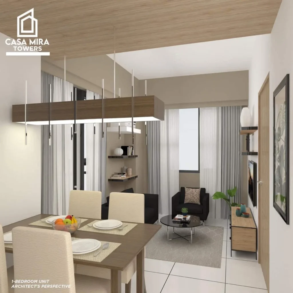 Casa Mira Towers, 1 Bedroom Unit. Architect's Perspective.